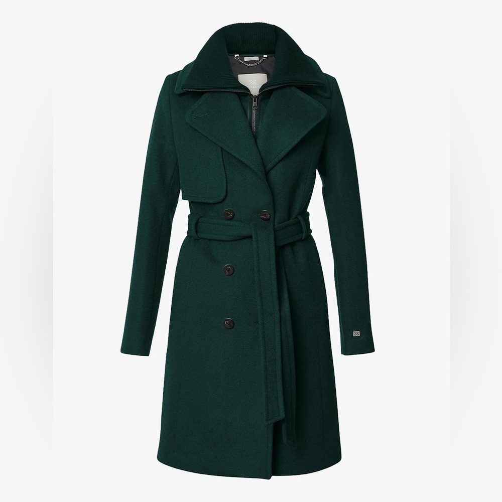 SOIA & KYO FABIANNE-C Semi-Fitted Classic Wool Coat With Removable Bib